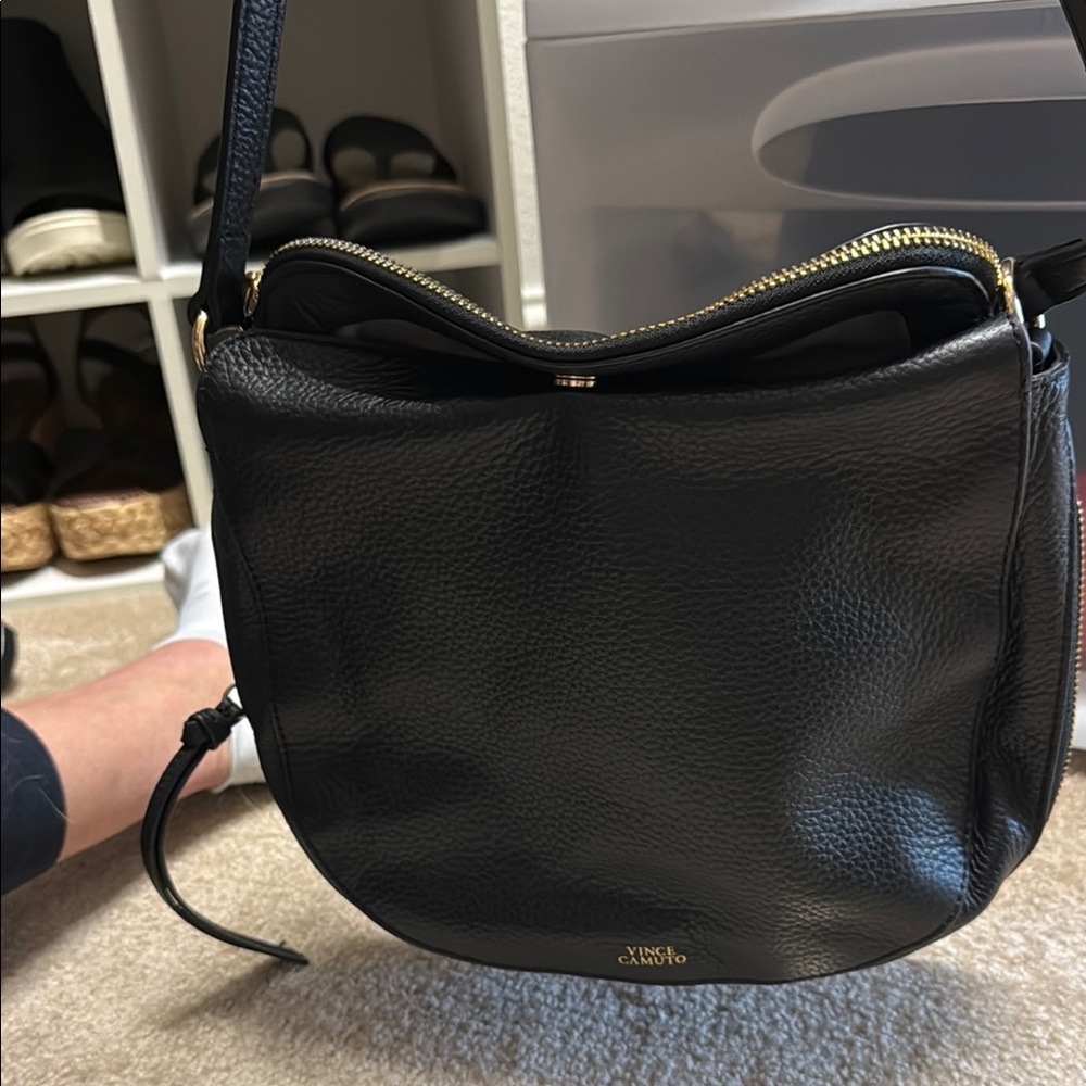 Vince Camuto Black Leather Crossbody Bag